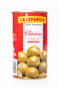 La Española Green Olives Stuffed with Anchovies - 350g