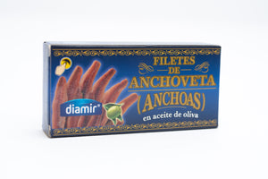 Diamir Anchovy Fillets (Anchoas) in Olive Oil, 45 g Tin