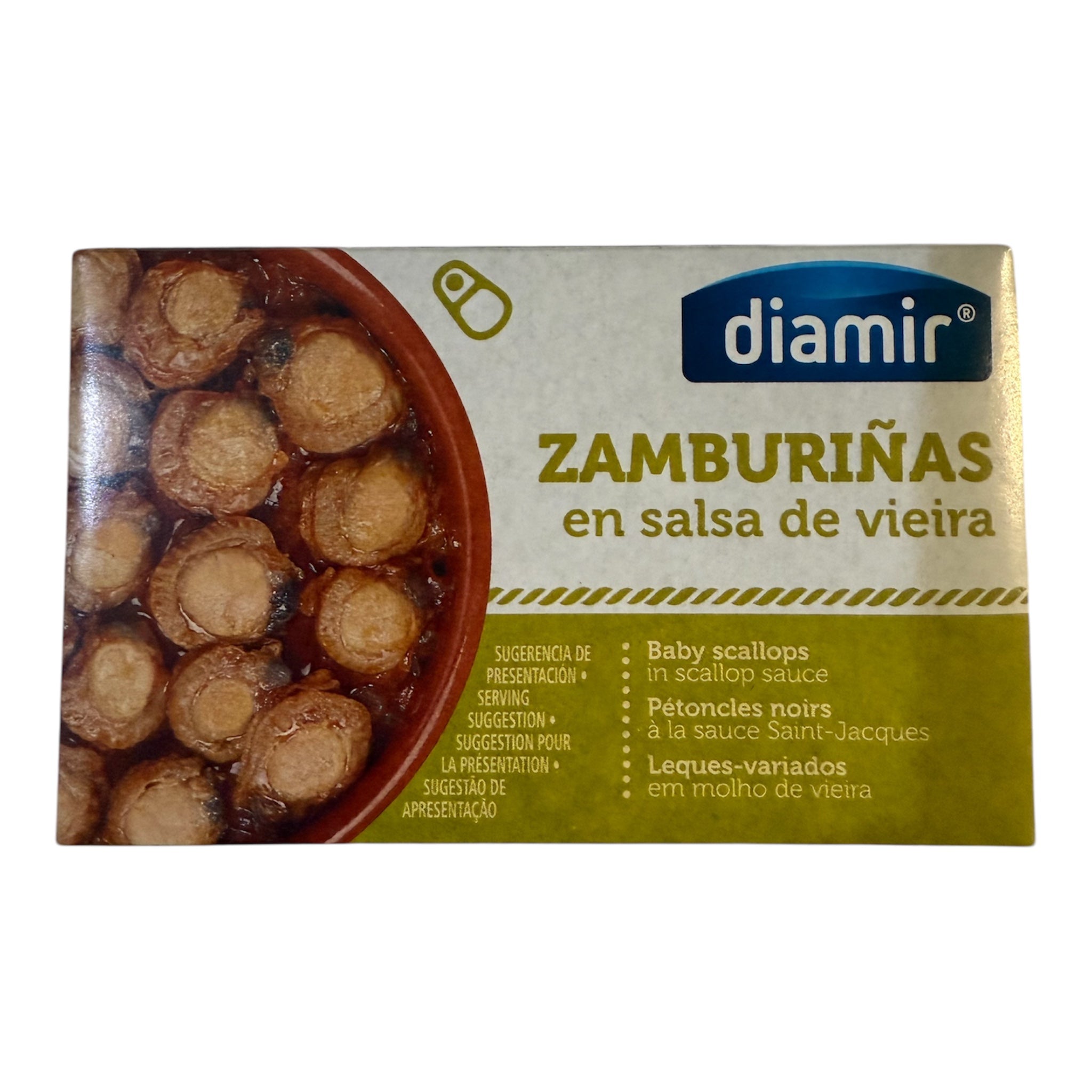 Diamir Zamburinas en salsa de vieira - Baby Scallops in Scallop Sauce - 111g Drained Weight 63g