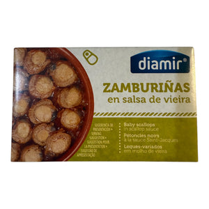 Diamir Zamburinas en salsa de vieira - Baby Scallops in Scallop Sauce - 111g Drained Weight 63g