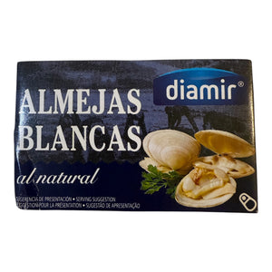 Diamir Almejas Blancas - White Clams in Brine - 111g Drained Weight 63g